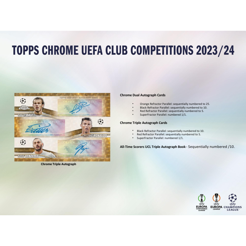 2023/24 Topps UEFA Club Competitions Chrome Soccer Hobby Box