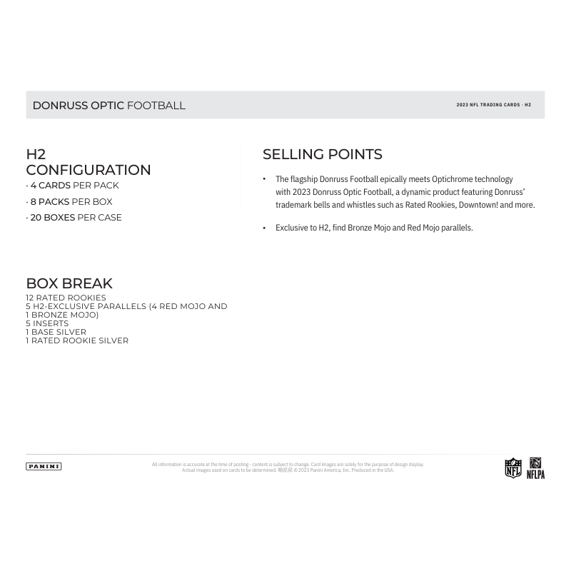 2023 Panini Donruss Optic Football H2 Hybrid Box